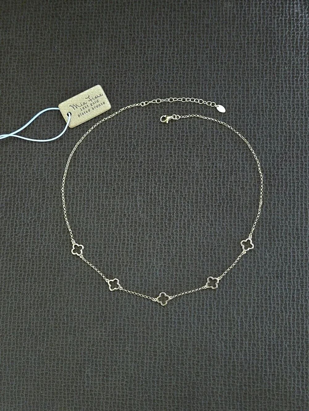 Mia Fiore Stationary Open Gold💛 Clovers🍀 Necklace - NWT